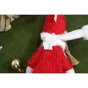 Ornament de Craciun papusa, Flippy, rosu/alb, textil, 52 cm [9]