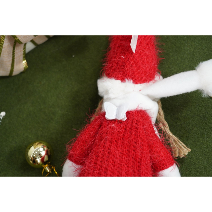 Ornament de Craciun papusa, Flippy, rosu/alb, textil, 52 cm [8]