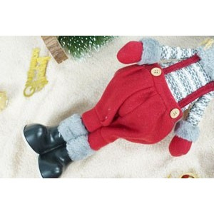 Ornament de Craciun papusa, Flippy, rosu/gri, textil, 58 cm [13]