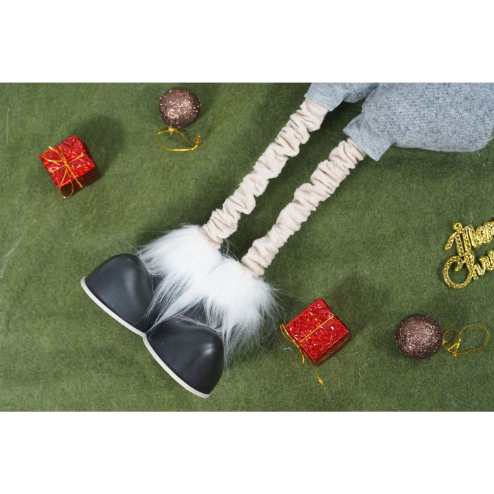 Ornament de Craciun ren cu picioare telescopice, Flippy, gri/alb, textil, 100 cm [9]