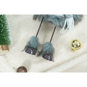 Ornament de Craciun ren, Flippy, gri/alb, textil, 40 cm [7]