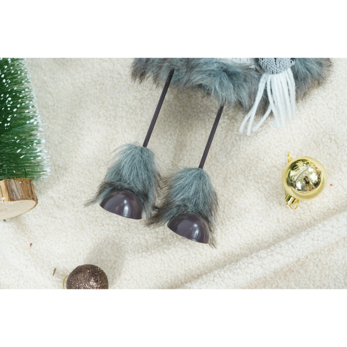 Ornament de Craciun ren, Flippy, gri/alb, textil, 40 cm [6]