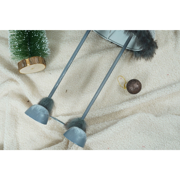 Ornament de Craciun ren, Flippy, gri/alb, textil, 73 cm [4]