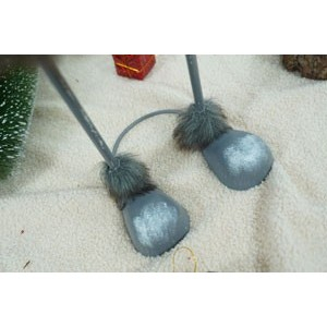 Ornament de Craciun ren, Flippy, gri/alb, textil, 73 cm [13]