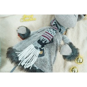 Ornament de Craciun ren, Flippy, gri/alb, textil, 73 cm [9]