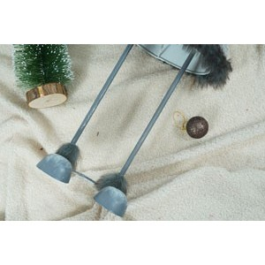 Ornament de Craciun ren, Flippy, gri/alb, textil, 73 cm [5]