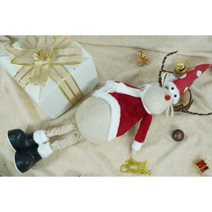 Ornament de Craciun ren, Flippy, rosu/alb, textil, 70 cm [3]