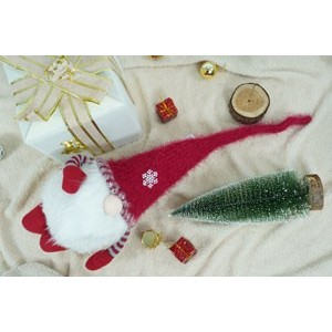 Ornament de Craciun spiridus, Flippy, gri/alb, textil, 58 cm [7]