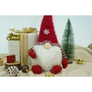 Ornament de Craciun spiridus, Flippy, gri/alb, textil, 58 cm [3]