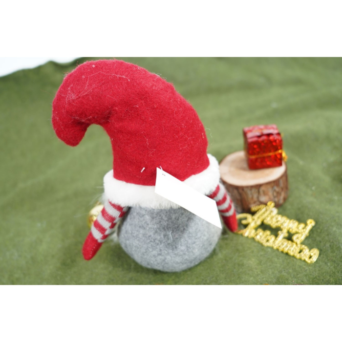 Ornament de Craciun spiridus, Flippy, gri/rosu, textil, 19 cm [4]