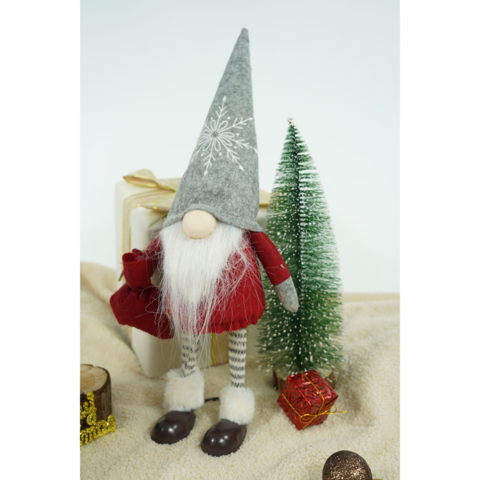 Ornament de Craciun spiridus, Flippy, rosu/alb, textil, 42 cm [2]