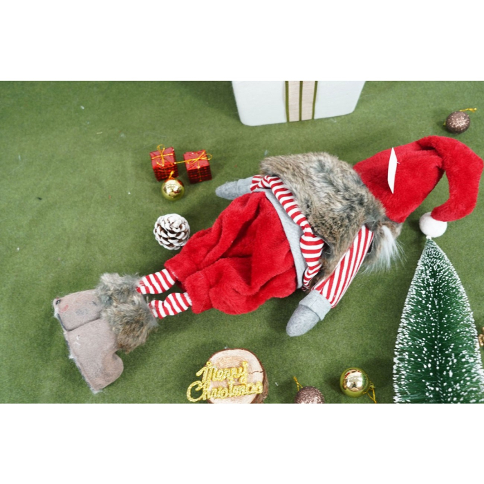 Ornament de Craciun spiridus, Flippy, rosu/gri, textil, 74 cm [10]