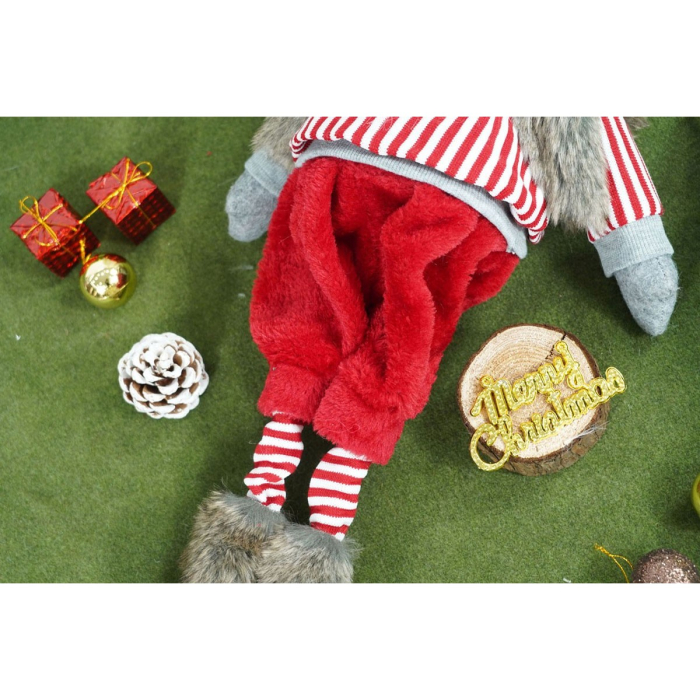 Ornament de Craciun spiridus, Flippy, rosu/gri, textil, 74 cm [8]