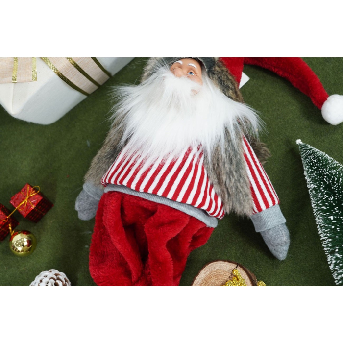 Ornament de Craciun spiridus, Flippy, rosu/gri, textil, 74 cm [4]