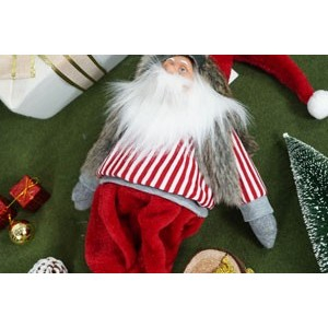 Ornament de Craciun spiridus, Flippy, rosu/gri, textil, 74 cm [5]