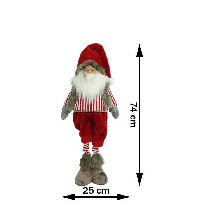 Ornament de Craciun spiridus, Flippy, rosu/gri, textil, 74 cm [12]