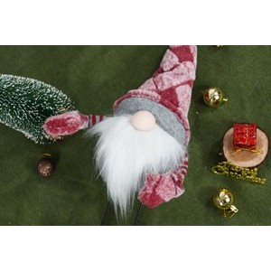 Ornament de Craciun spiridus, Flippy, roz/alb, textil, 55 cm [5]