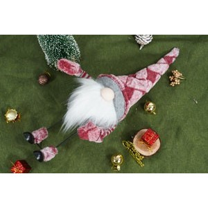 Ornament de Craciun spiridus, Flippy, roz/alb, textil, 55 cm [3]