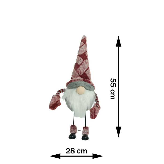 Ornament de Craciun spiridus, Flippy, roz/alb, textil, 55 cm [12]