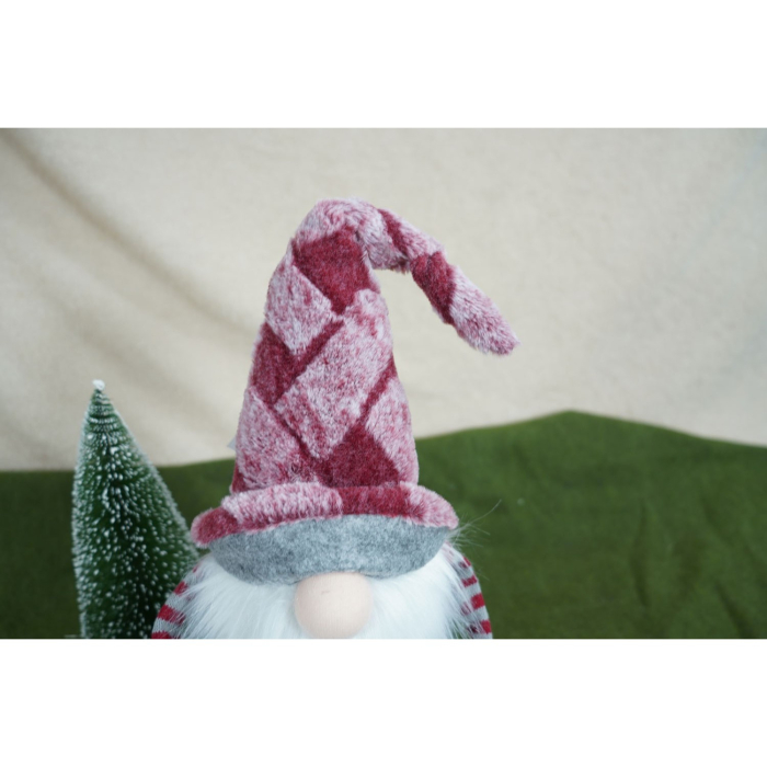 Ornament de Craciun spiridus, Flippy, roz/alb, textil, 55 cm [10]