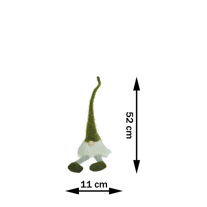 Ornament de Craciun spiridus, Flippy, verde/alb, textil, 52 cm [8]