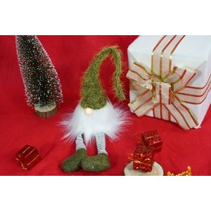 Ornament de Craciun spiridus, Flippy, verde/alb, textil, 52 cm [3]