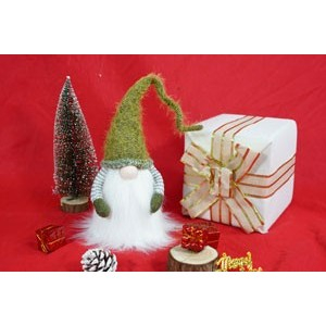 Ornament de Craciun spiridus, Flippy, verde/alb, textil, 53 cm [3]