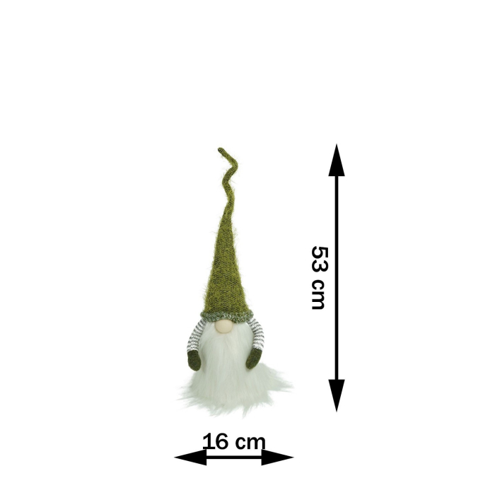 Ornament de Craciun spiridus, Flippy, verde/alb, textil, 53 cm [8]