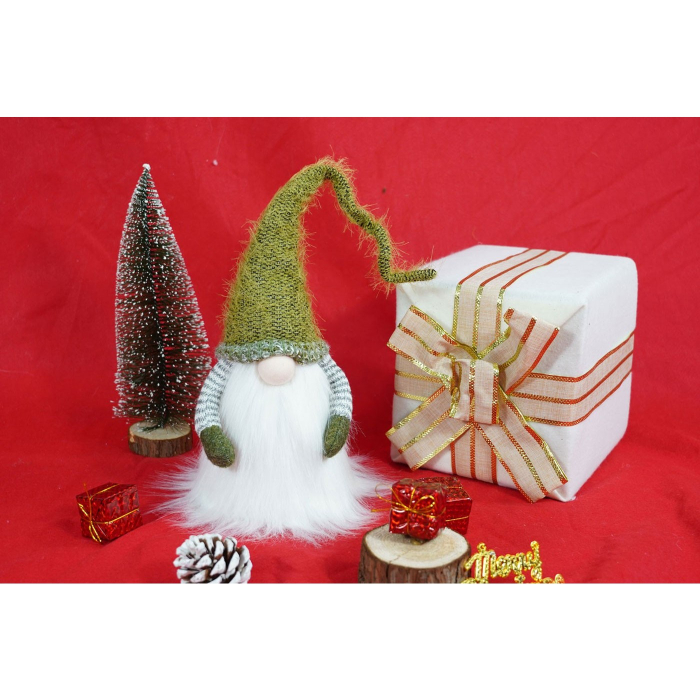 Ornament de Craciun spiridus, Flippy, verde/alb, textil, 53 cm [2]