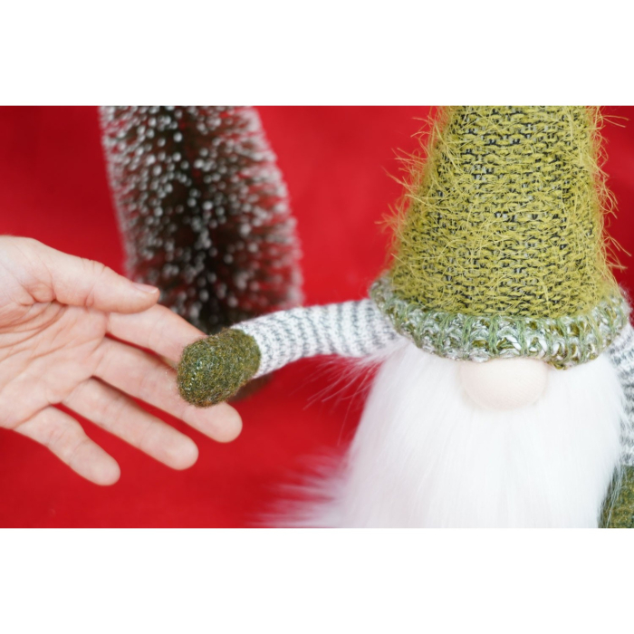 Ornament de Craciun spiridus, Flippy, verde/alb, textil, 53 cm [6]