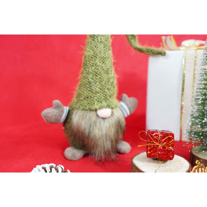 Ornament de Craciun spiridus, Flippy, verde/maro, textil, 56 cm [8]