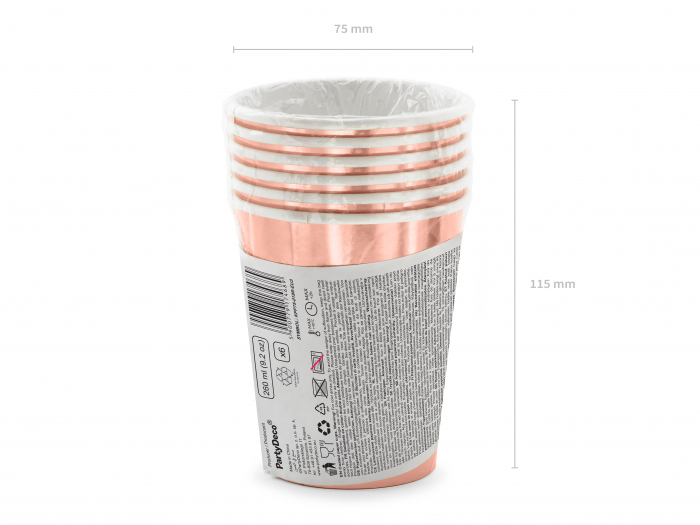 Pahare La mulți ani!, Roze, 260 ml (1 set. / 6 buc.) [3]