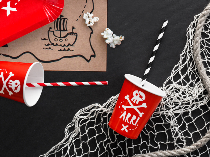 Pahare Pirates Party, roșii, 220 ml (1 set. / 6 buc.) [3]