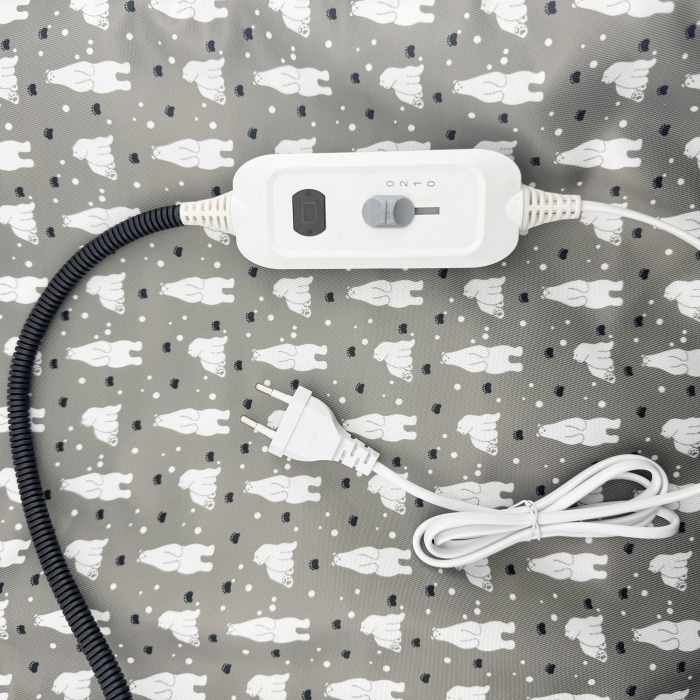 Patura electrica pentru animale de companie, Flippy, perna pentru caini, 45 x 45 cm, 28 W, 3 trepte de reglaj, perna pentru pisici, Anti-Alunecare, Gri [5]