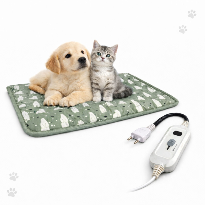 Patura electrica pentru animale de companie, Flippy, perna pentru caini, 45 x 45 cm, 28 W, 3 trepte de reglaj, perna pentru pisici, Anti-Alunecare, Gri [2]