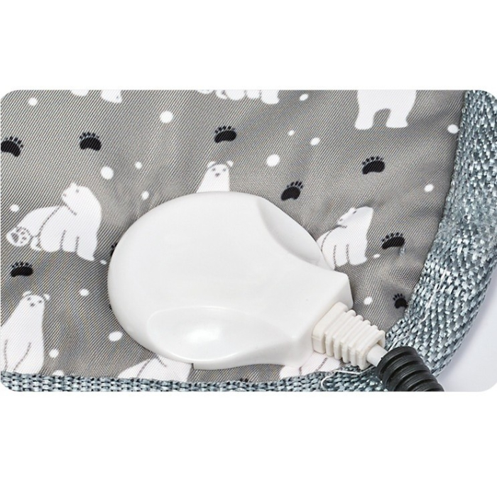 Patura electrica pentru animale de companie, perna pentru caini, 45 x 45 cm, 25W,  2 trepte de reglaj perna pentru pisici, anti-alunecare, Gri [2]