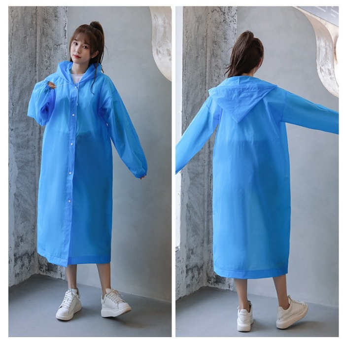 Pelerina de Ploaie , pentru Adulti 150-180 cm, din EVA, Impermeabila, Rezistenta la Vant, Inchidere cu Capse, 140 g, Albastru [2]