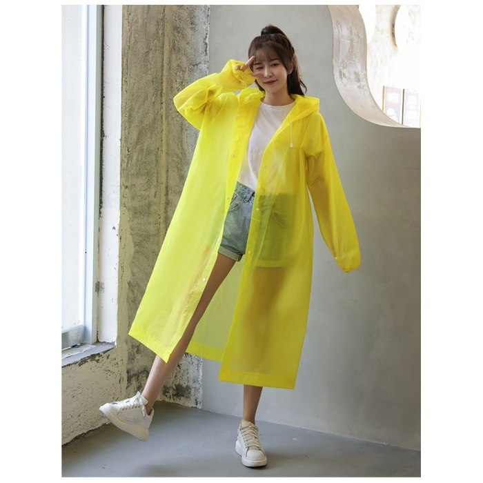 Pelerina de Ploaie , pentru Adulti 150-180 cm, din EVA, Impermeabila, Rezistenta la Vant, Inchidere cu Capse, 140 g, Galben [3]