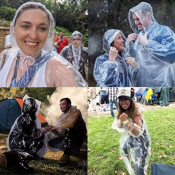Pelerina de Ploaie , pentru Adulti, 150 x 90 cm, Tip Poncho, Impermeabila, de Unica Folosinta, 30 g, Transparent [2]