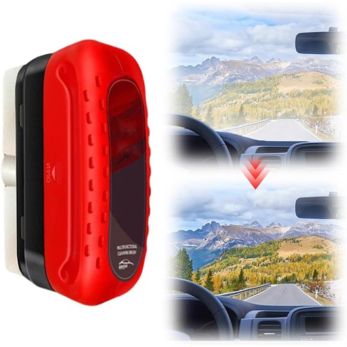 Perie Multifuncțională Auto Flippy, pentru Îndepărtarea Urmelor de pe Parbriz și Oglinzi, Anti-Aburire, Roșu [4]