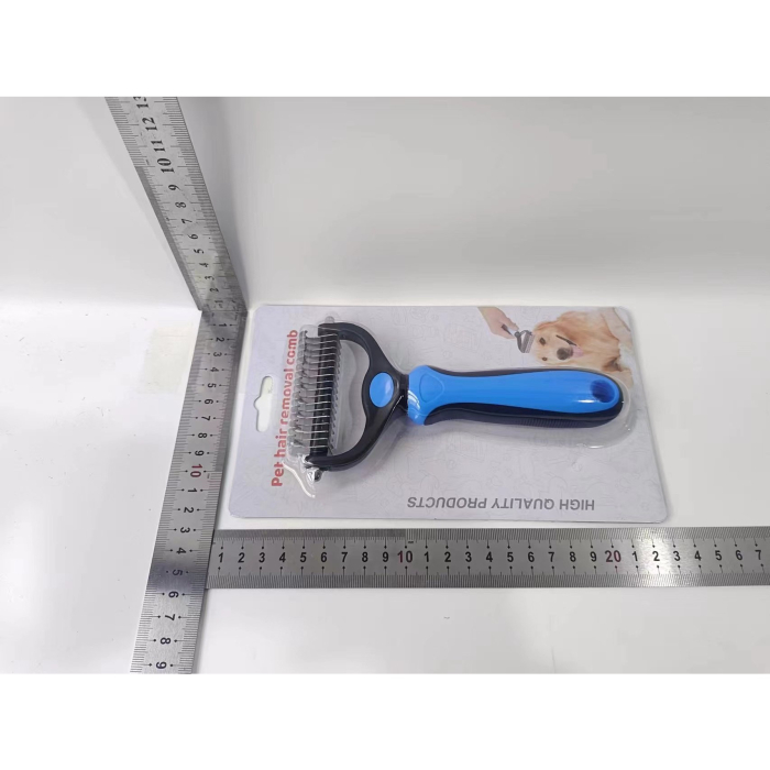Pieptene pentru Părul de Animale,  , Dispozitiv de Îngrijire cu Două Fețe, Îndepărtarea părului, Albastru [7]