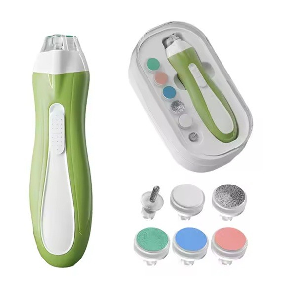 Pila Electrica, Flippy, pentru Copii si Bebelusi, din ABS, 6 Accesorii, cu Lumina LED, 9.5 x 6 x 17 cm, Verde [1]