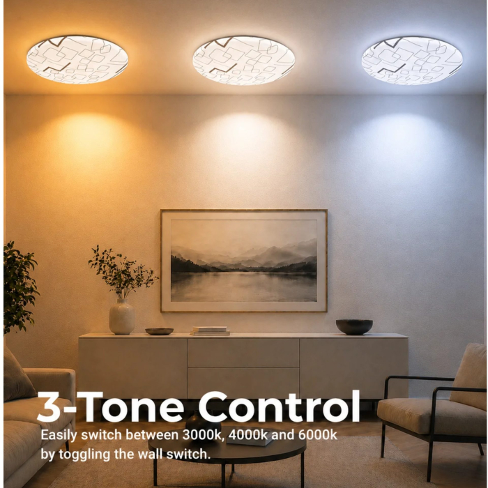 Plafoniera LED 35 cm, 31W, 3000K / 4000K / 6000K, Alb, Metal si Acril [4]