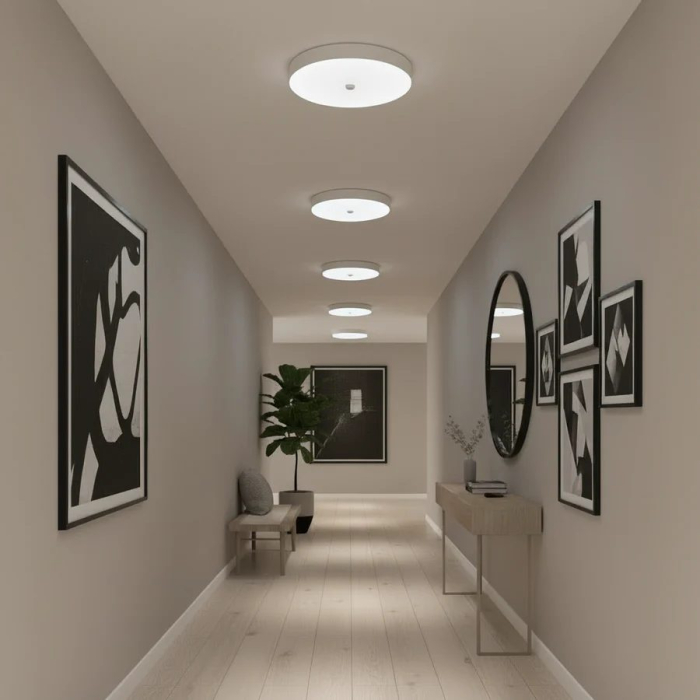 Plafoniera LED PL8001, D22cm, IP44, 8W, Lumina Rece 6000k, Plastic, Alb [4]