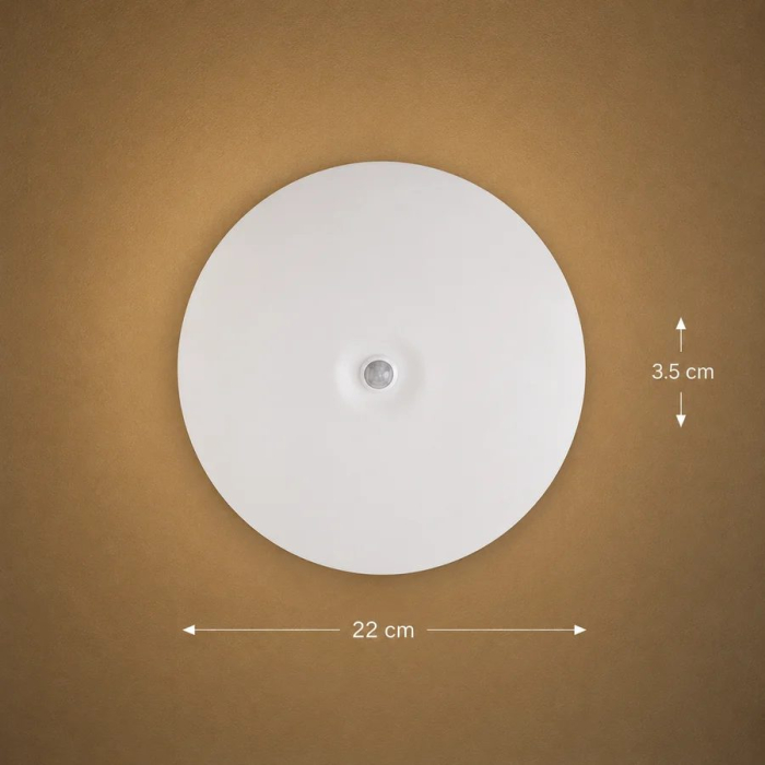 Plafoniera LED PL8001, D22cm, IP44, 8W, Lumina Rece 6000k, Plastic, Alb [3]
