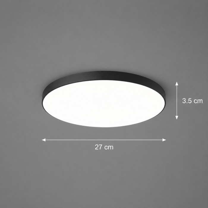 Plafoniera LED SOLIS 27cm 20W Lumina Rece, Negru [6]