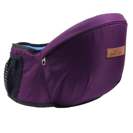 Port-Bebe Ergonomic Ajustabil cu Scaun, 3 Pozitii, Bumbac Respirabil, pentru Copii 0-3 Ani, 20 kg Maxim, 25 x 22 x 18 cm, Mov [1]