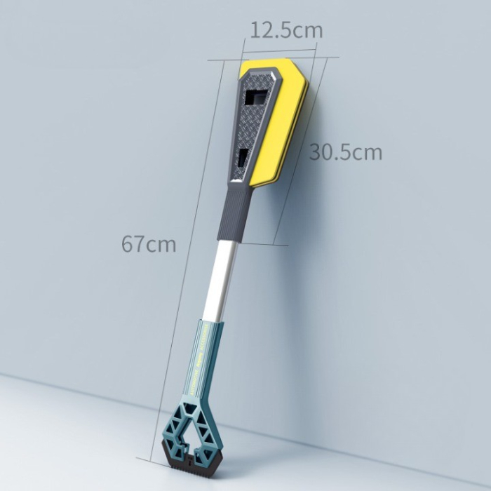 Racleta Auto pentru Zapada cu Doua Capete, Flippy, Universala, Deszapezire Masina, cu Maner Lung, Ergonomica, Detasabila, pentru Geamuri si Caroserie, Usor de Utilizat, 67x12.5 cm, Albastru [3]