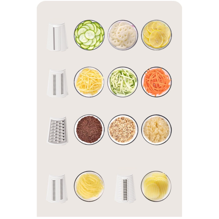 Razatoare Manuala, Flippy, Rotativa cu Manivela, 6 Lame Interschimbabile, Anti-Stropire, 27 x 13 x 13 cm, Turcoaz [2]