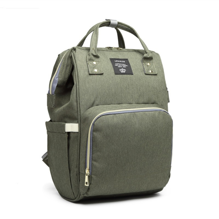 Rucsac Multifunctional pentru Mamici, Flippy, din Panza Oxford, Compartimentare Multipla, Impermeabil, 43 x 18 x 26 cm, Verde Army [2]